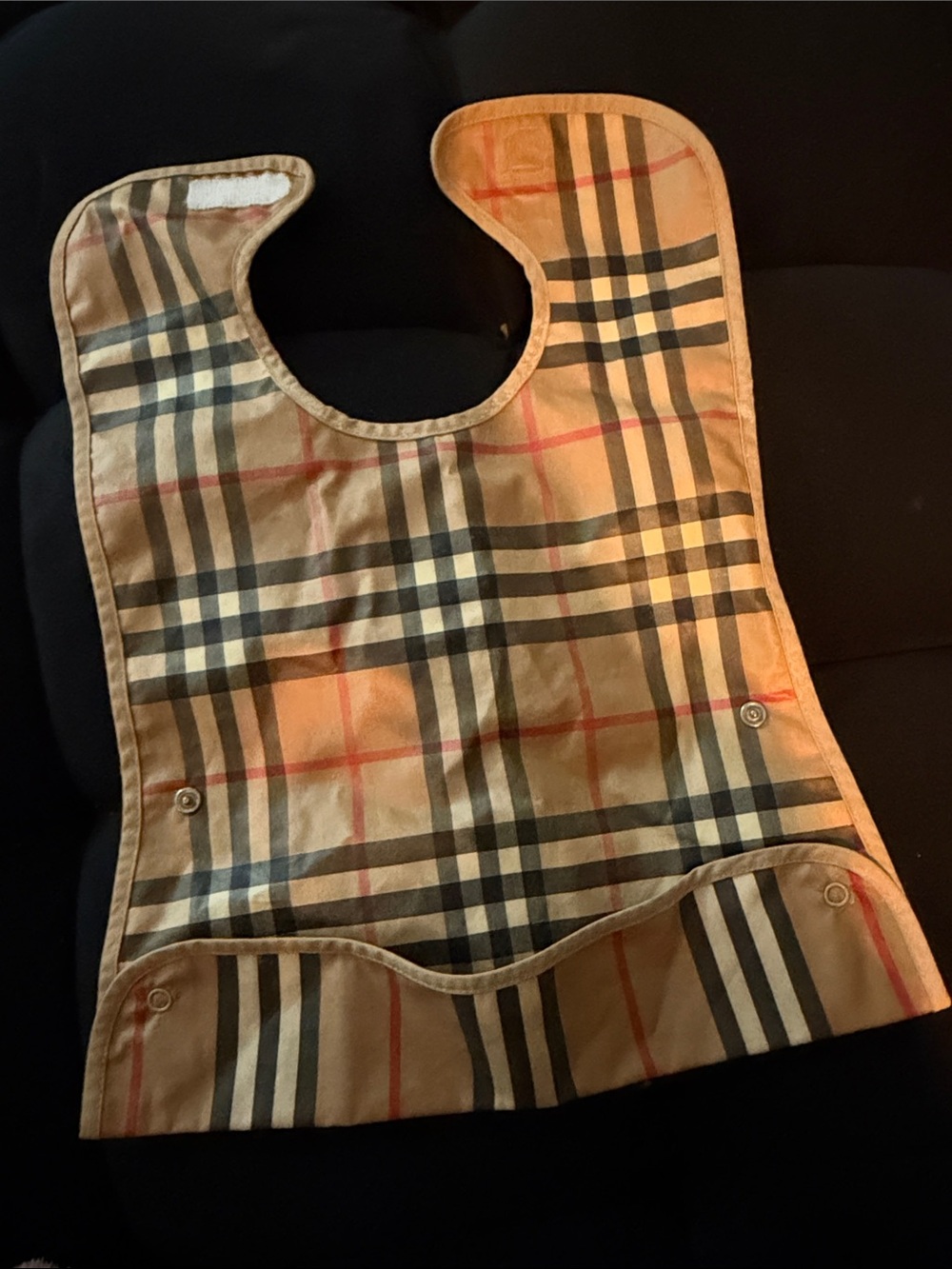 Classic Plaid Kids Bib - Beige Plaid